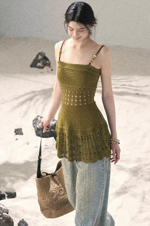 Knitted Hollow-Out Summer Top