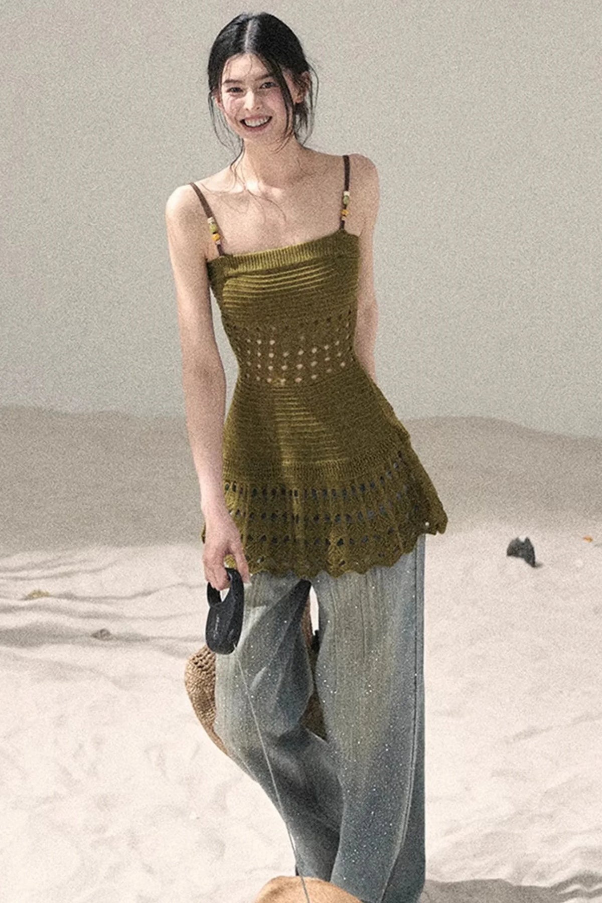 Knitted Hollow-Out Summer Top