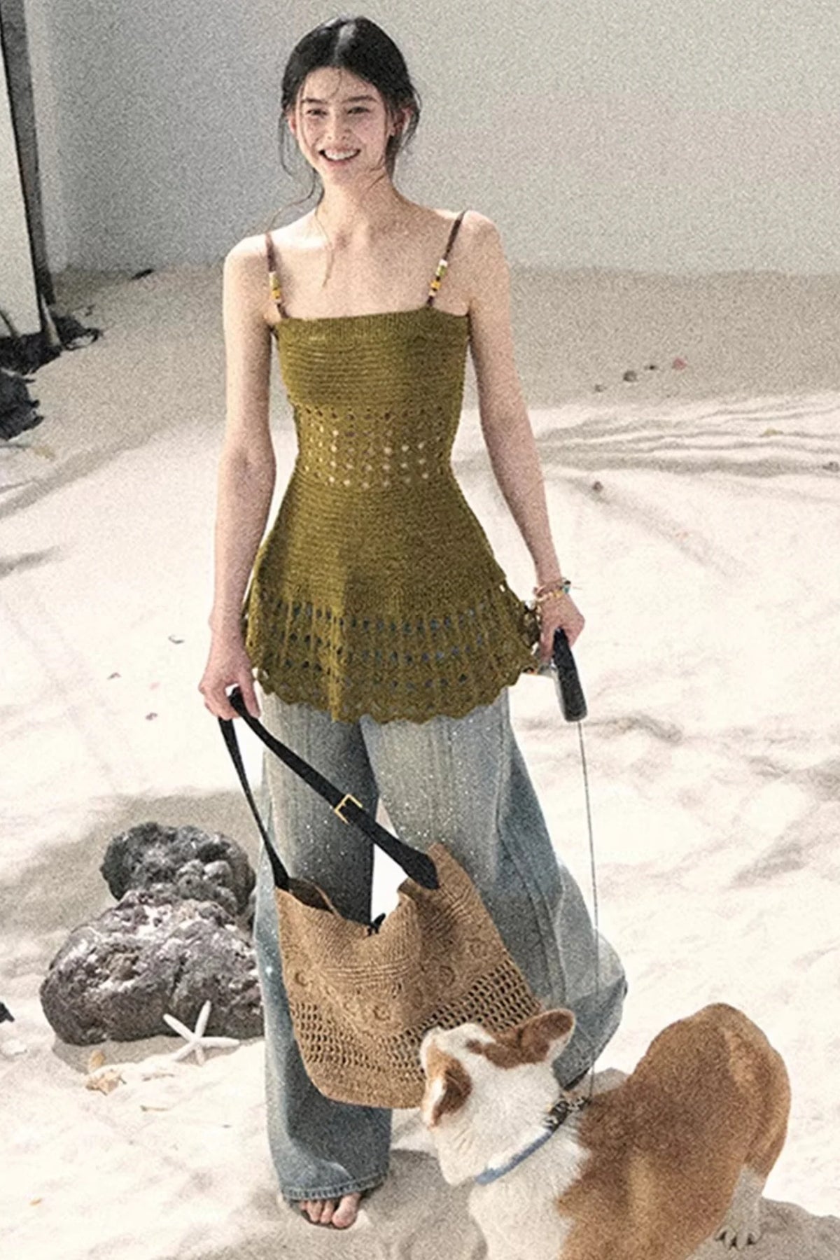 Knitted Hollow-Out Summer Top
