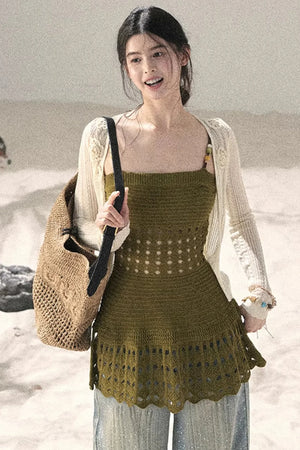 Knitted Hollow-Out Summer Top