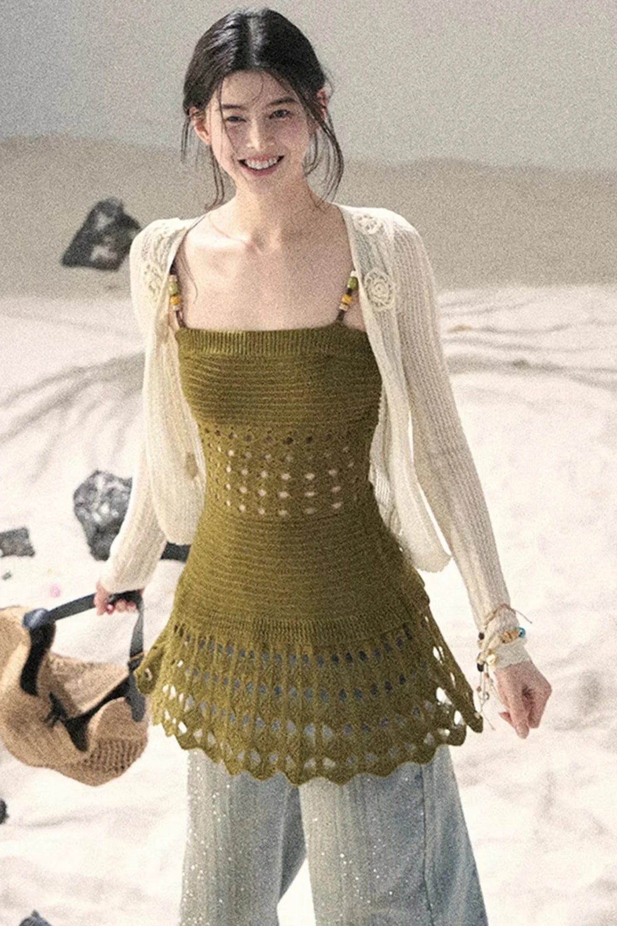 Knitted Hollow-Out Summer Top