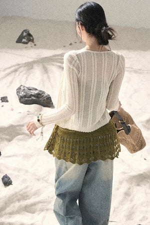 Knitted Hollow-Out Summer Top