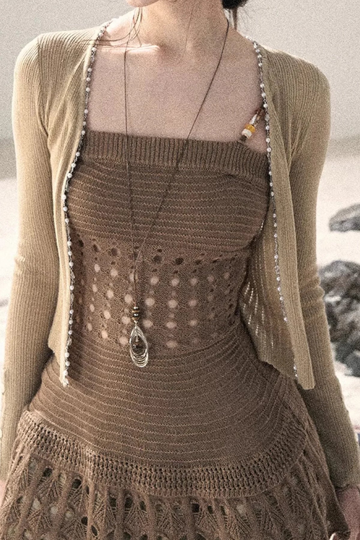 Knitted Hollow-Out Summer Top