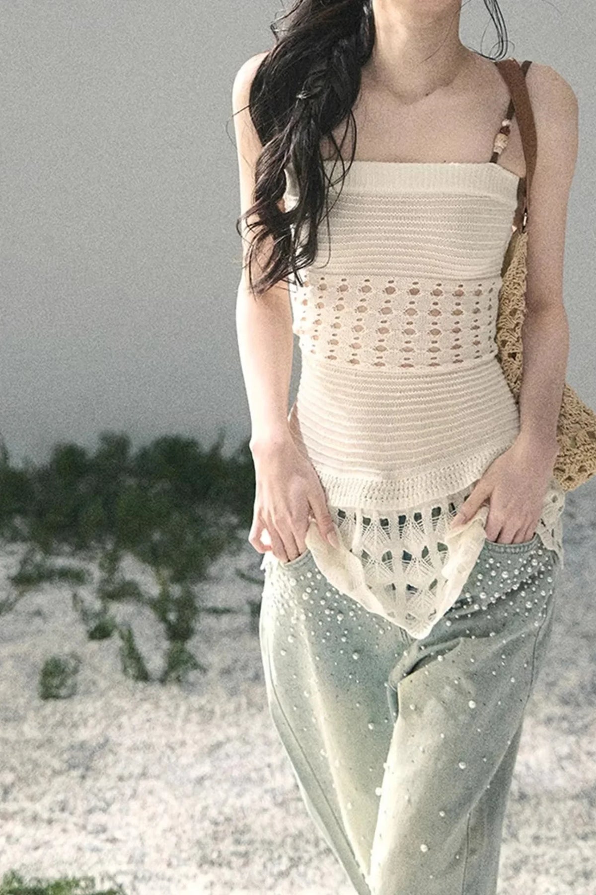 Knitted Hollow-Out Summer Top