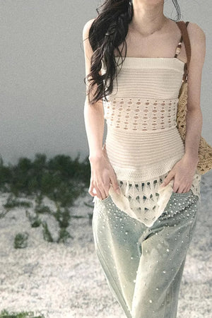 Knitted Hollow-Out Summer Top