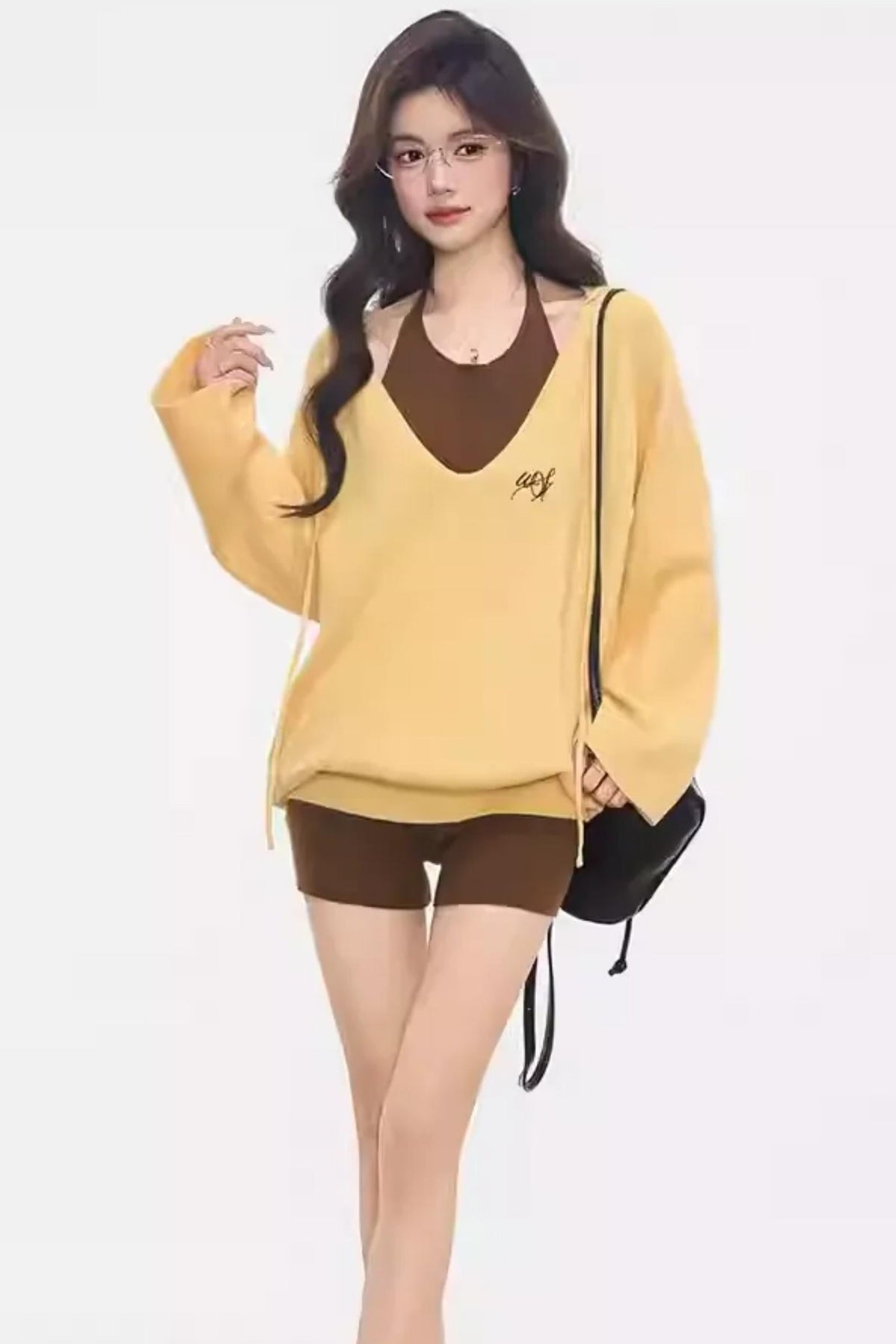 Knitted Hooded Jacket Set-Up