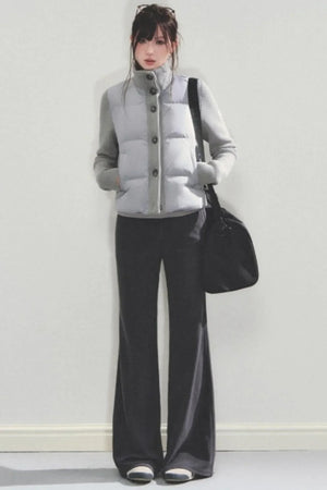 Knitted Patchwork Down Jacket