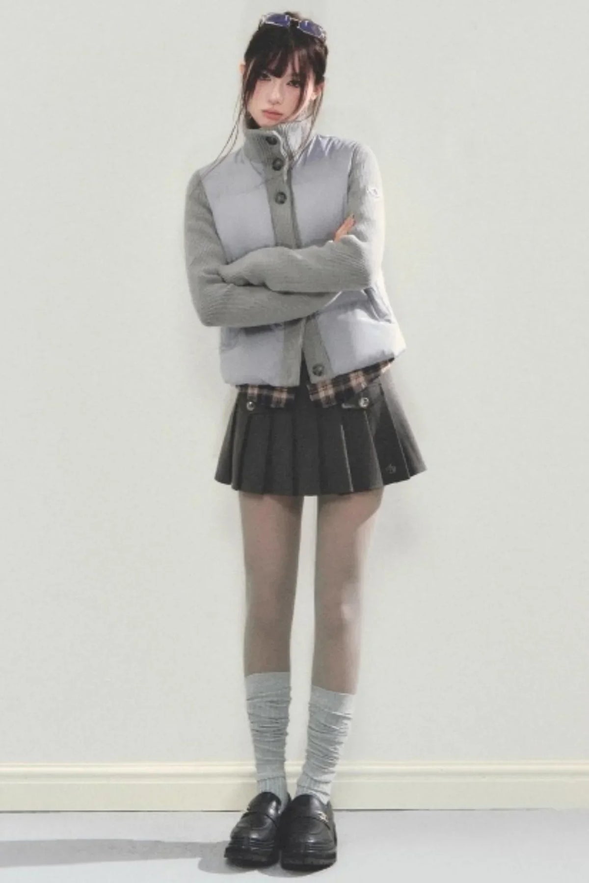 Knitted Patchwork Down Jacket