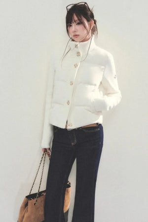 Knitted Patchwork Down Jacket