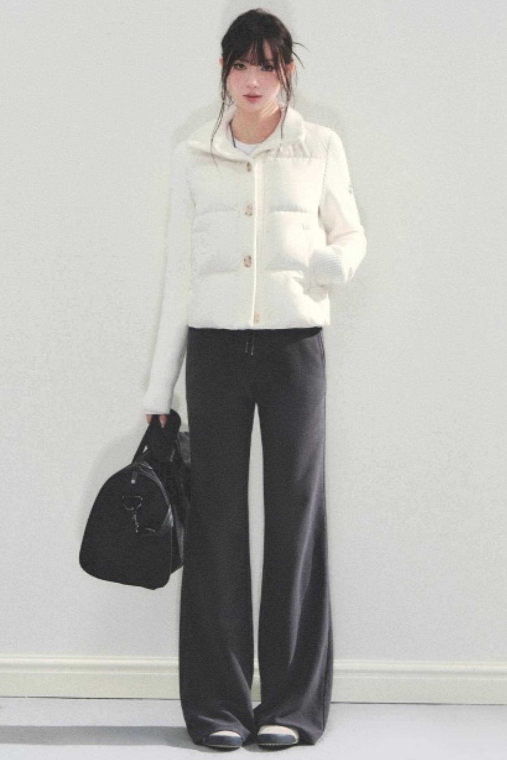 Knitted Patchwork Down Jacket