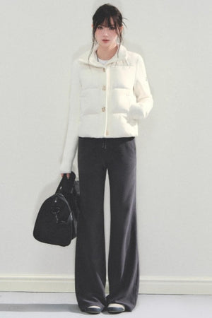Knitted Patchwork Down Jacket