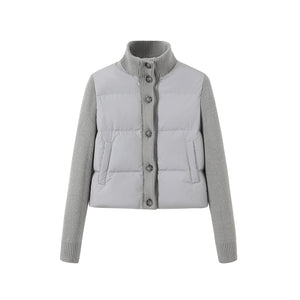 Knitted Patchwork Down Jacket