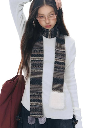 Knitted Patchwork Slim Dress Set-Up