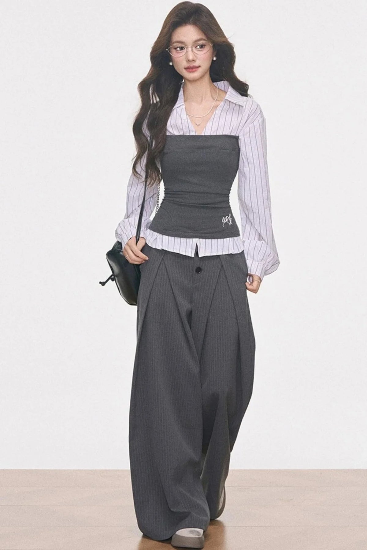 Knitted Patchwork Striped Set-Up