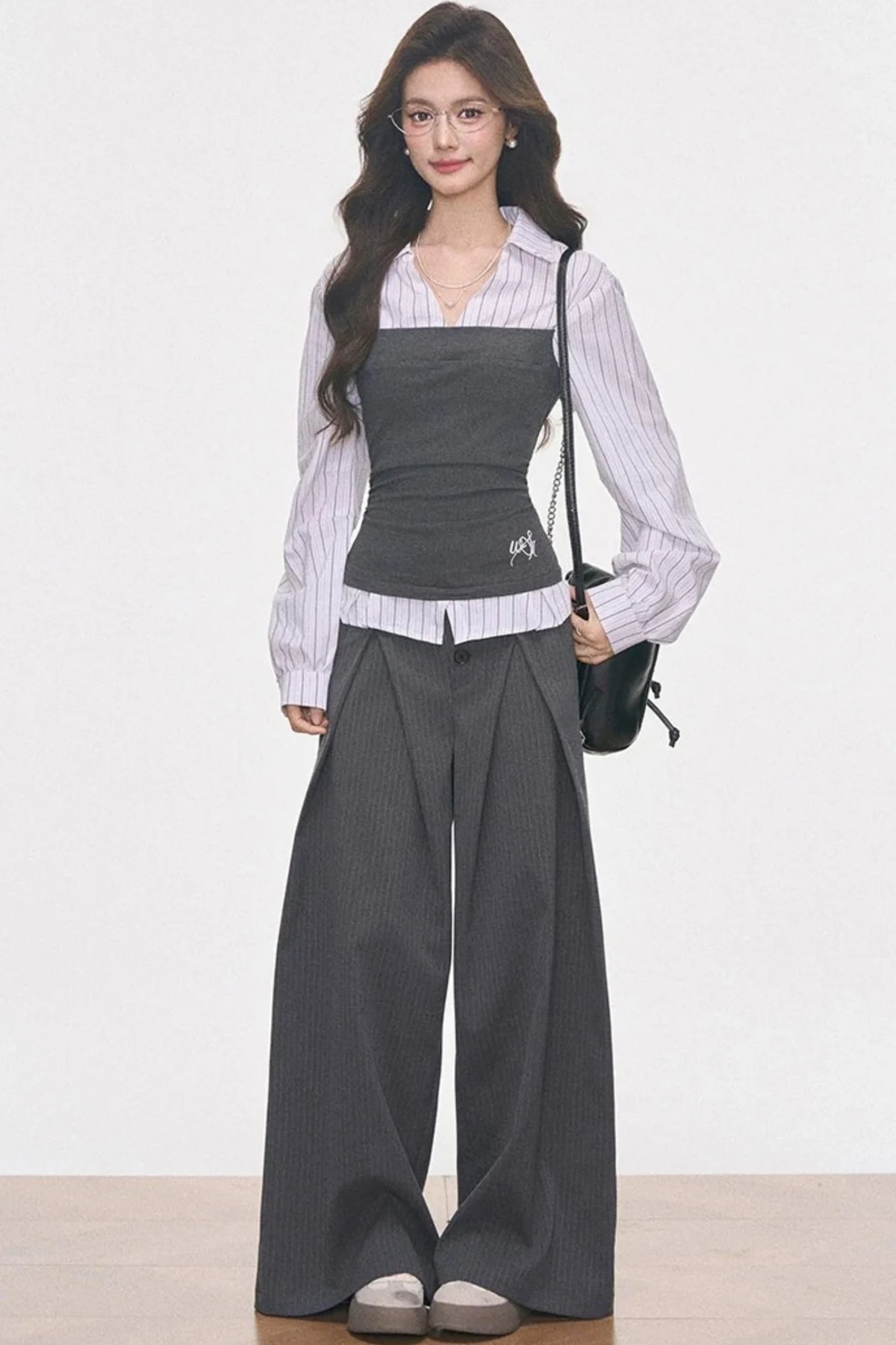 Knitted Patchwork Striped Set-Up