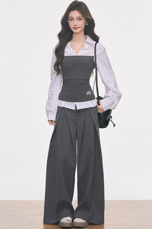 Knitted Patchwork Striped Set-Up