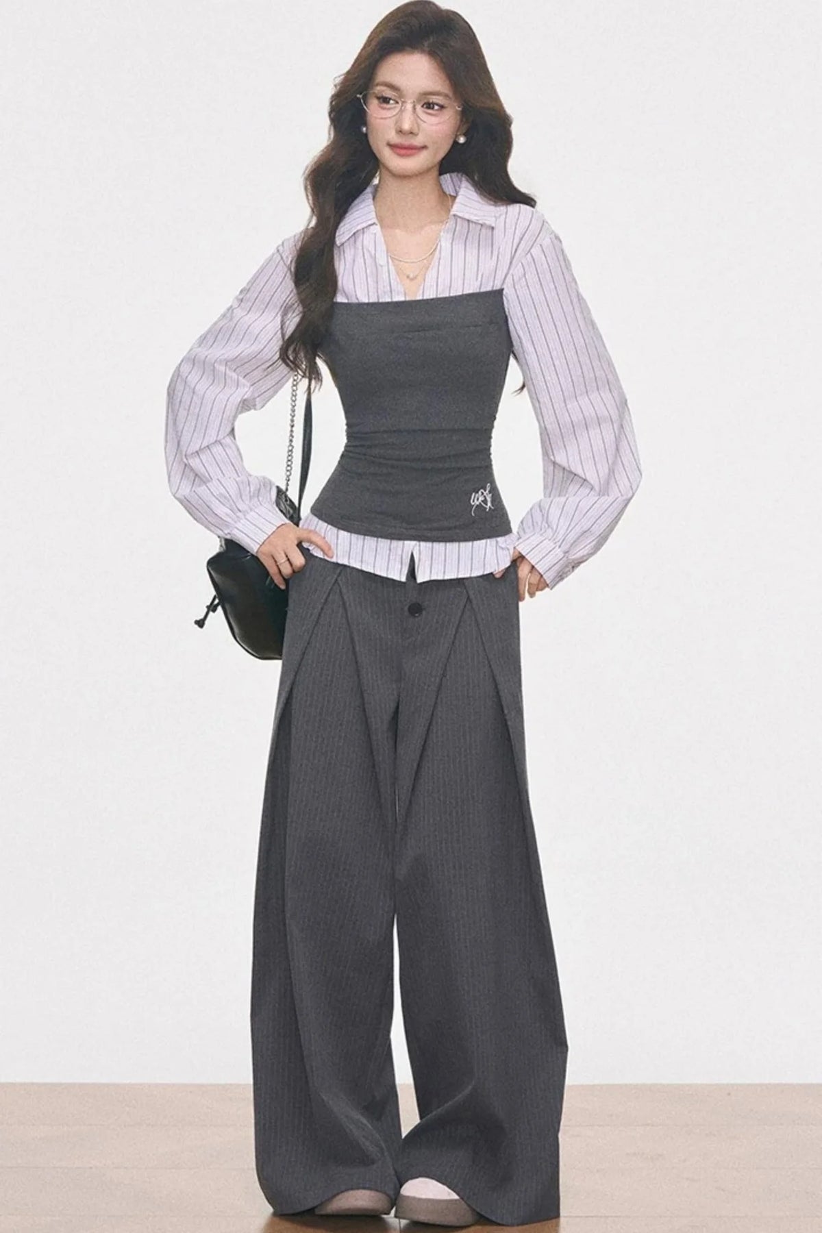 Knitted Patchwork Striped Set-Up