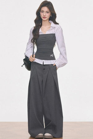 Knitted Patchwork Striped Set-Up