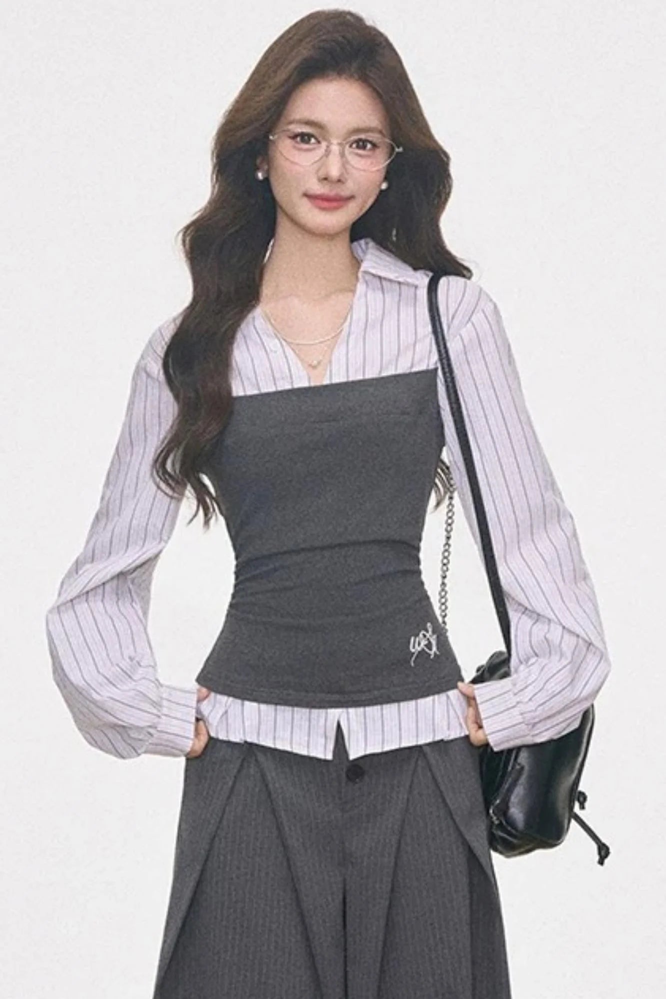 Knitted Patchwork Striped Set-Up