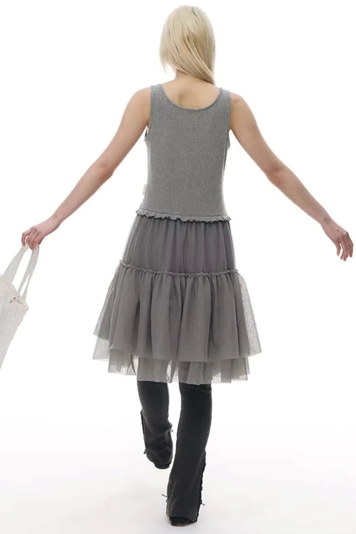 Knitted Patchwork Vest Dress