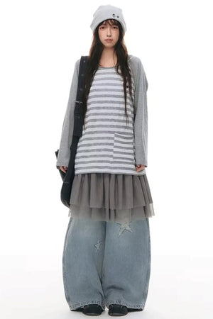 Knitted Patchwork Vest Dress