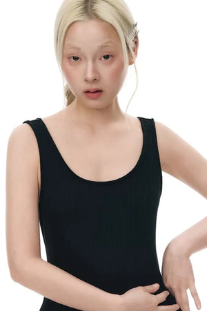 Knitted Patchwork Vest Dress