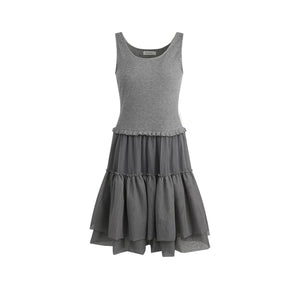 Knitted Patchwork Vest Dress