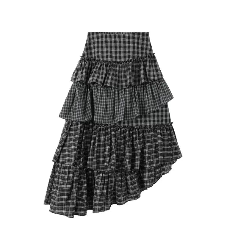Knitted Plaid Cardigan Set-Up