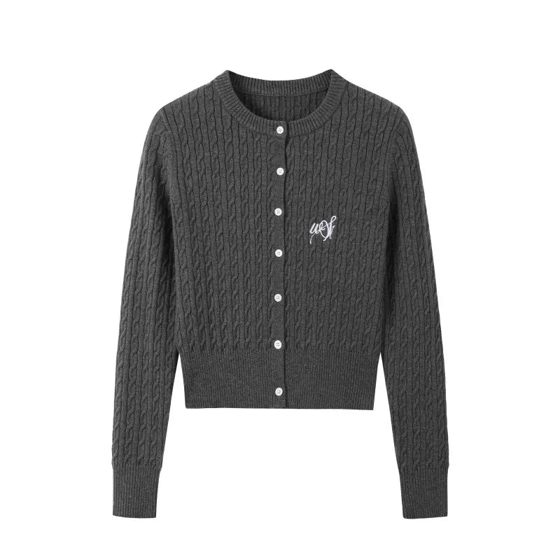Knitted Plaid Cardigan Set-Up