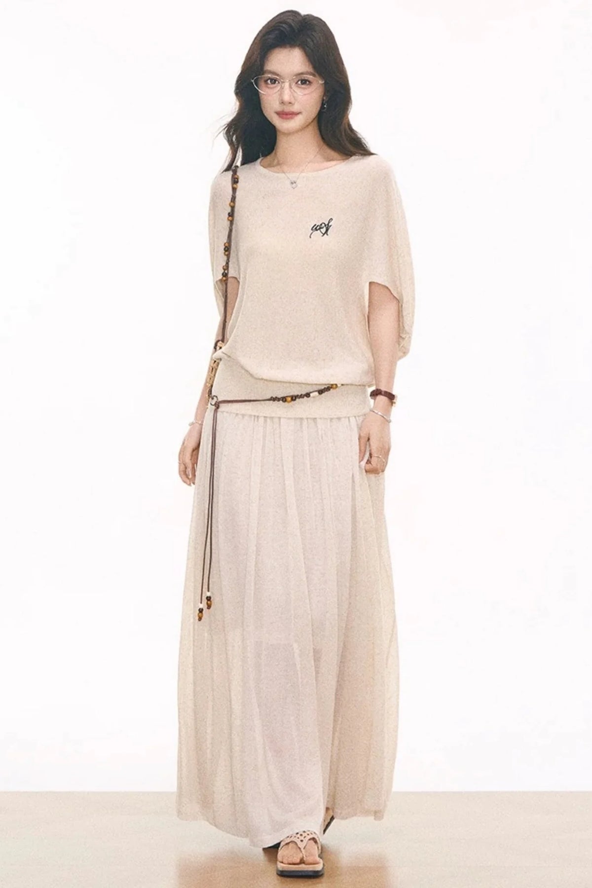 Knitted Top Skirt Chain Set-Up
