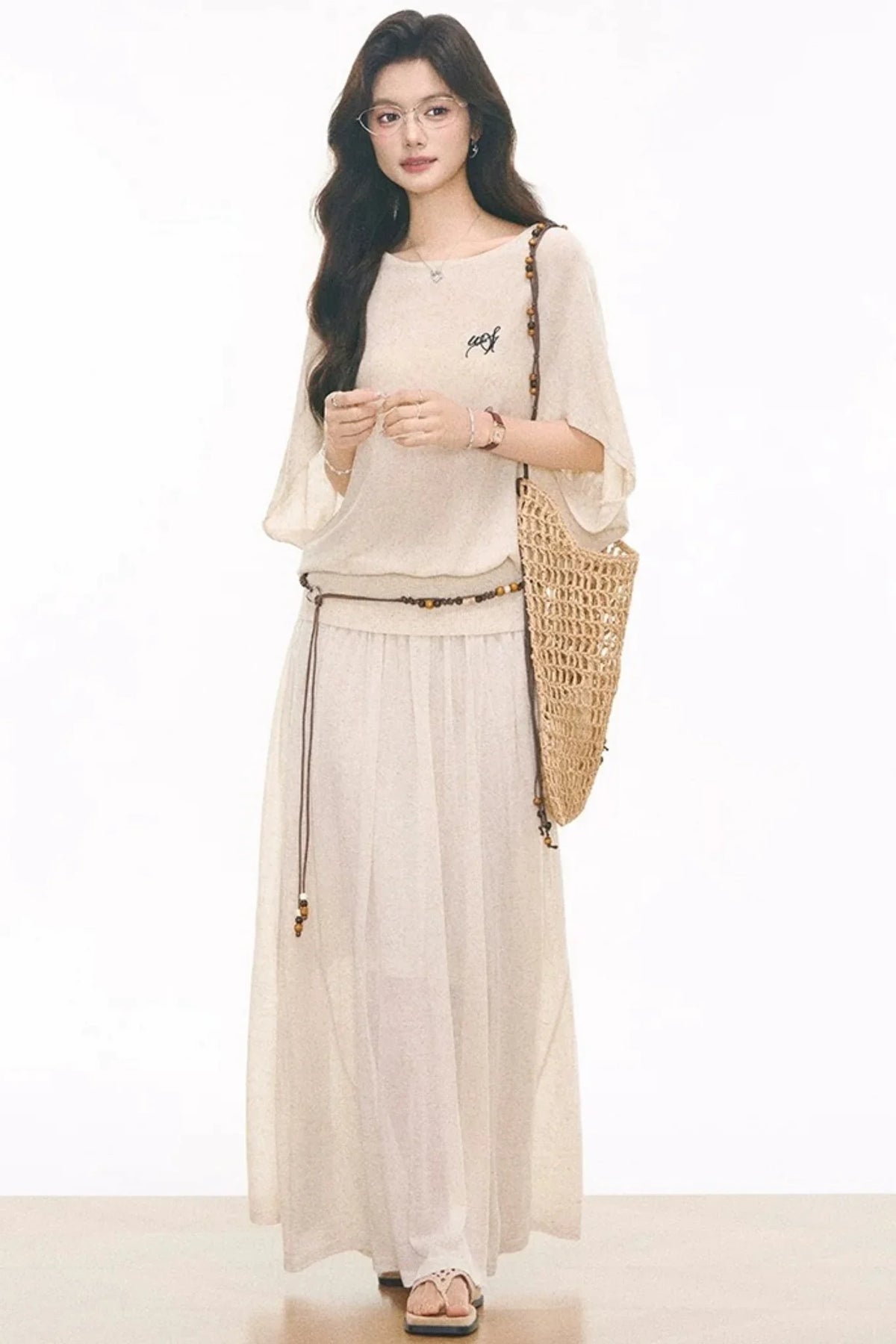 Knitted Top Skirt Chain Set-Up