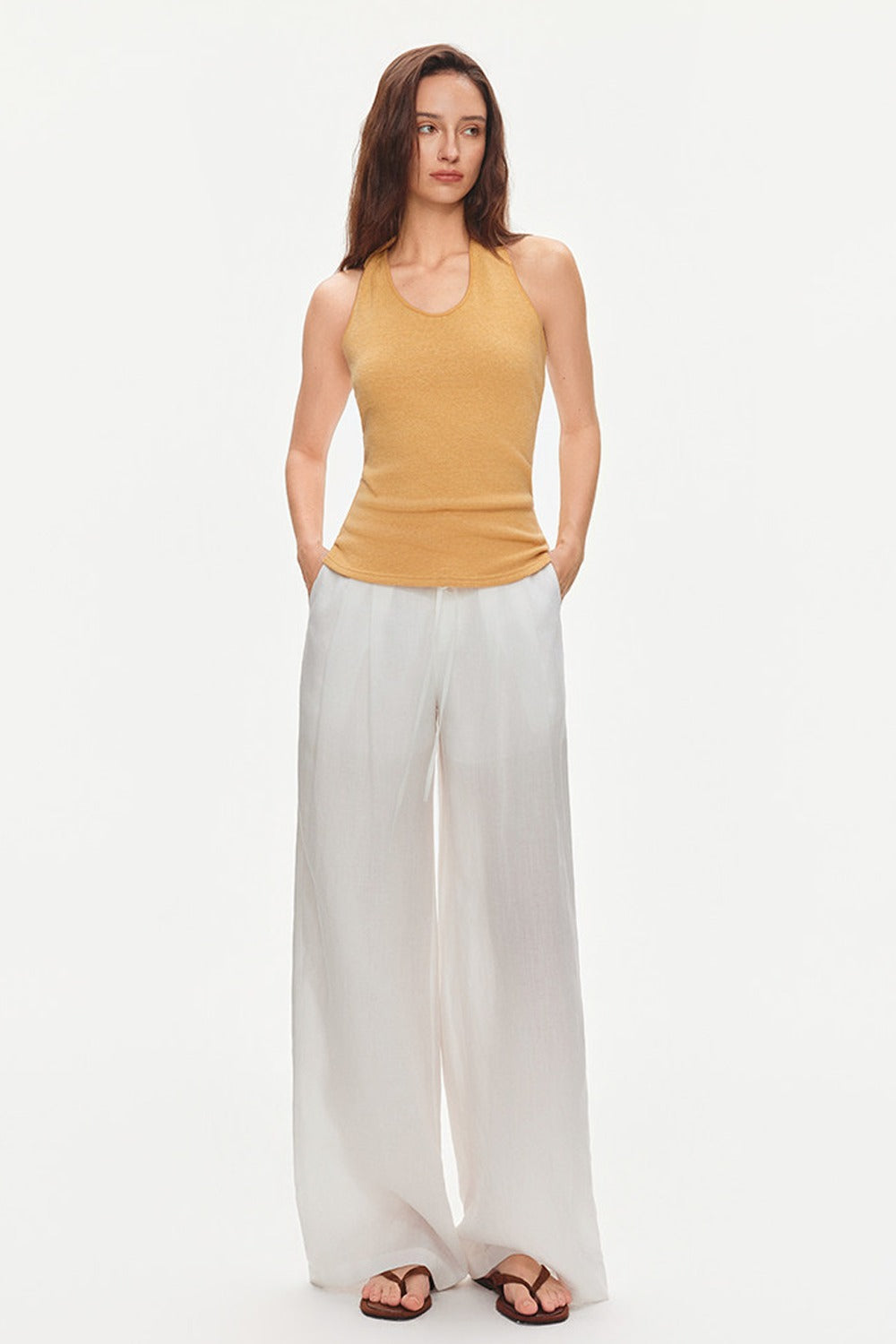Knotted Halter Knit Top