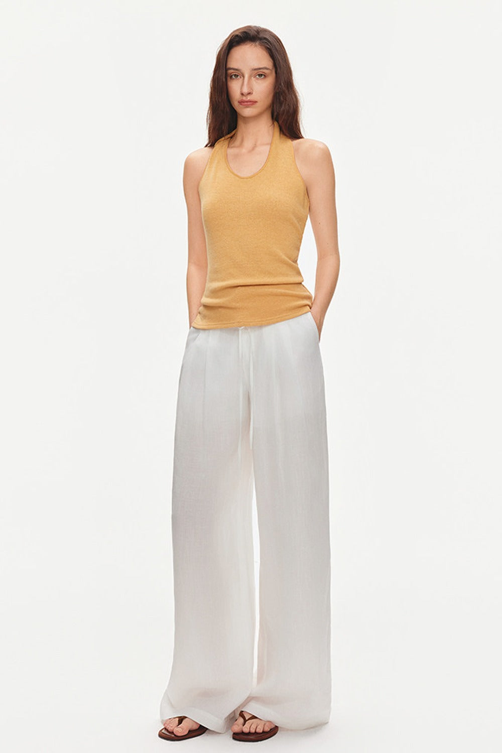 Knotted Halter Knit Top