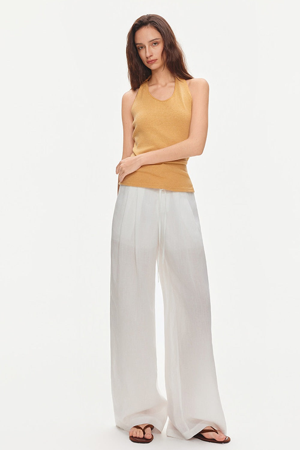 Knotted Halter Knit Top