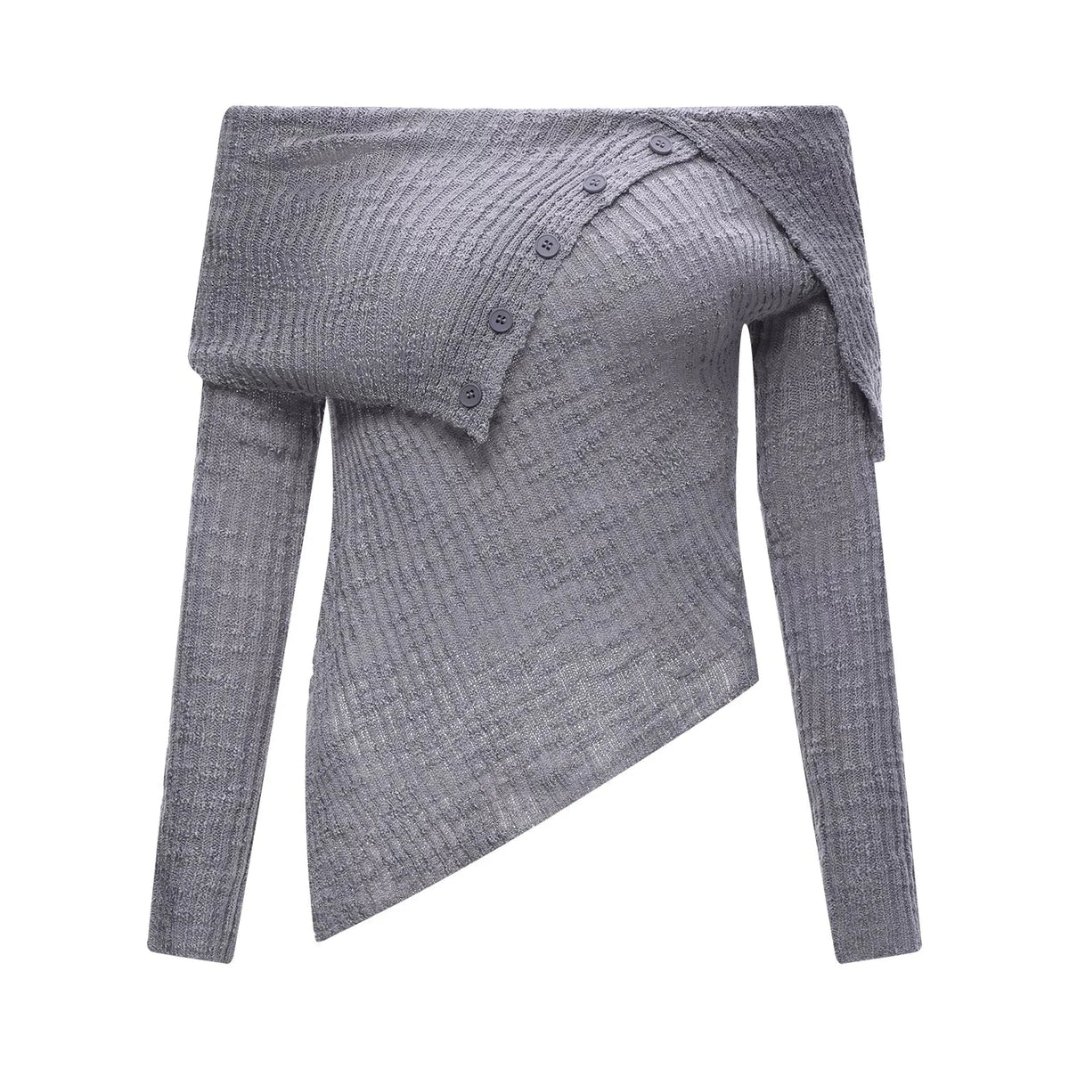 Korean Asymmetrical Knitted Top Set-Up