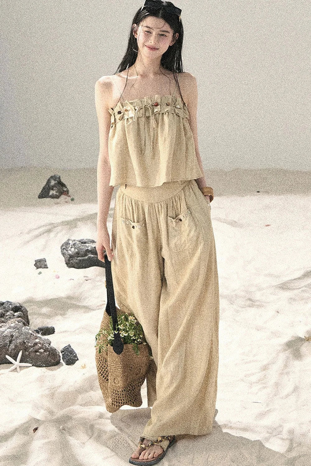 Korean Casual Camisole & Pants Set-Up