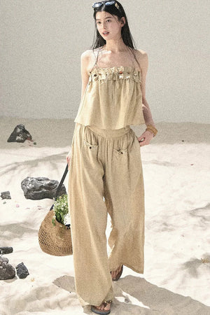 Korean Casual Camisole & Pants Set-Up
