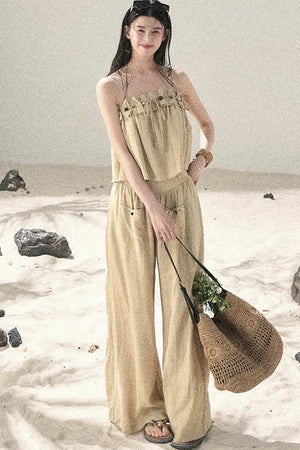 Korean Casual Camisole & Pants Set-Up