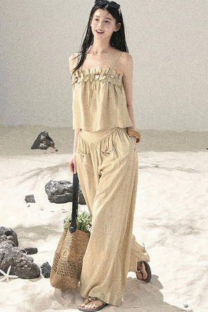 Korean Casual Camisole & Pants Set-Up