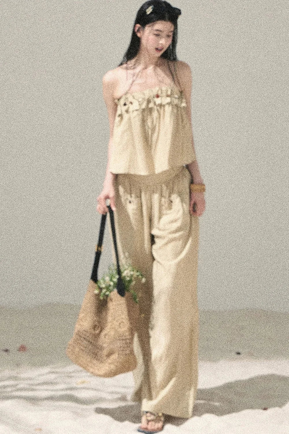 Korean Casual Camisole & Pants Set-Up