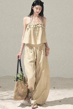 Korean Casual Camisole & Pants Set-Up