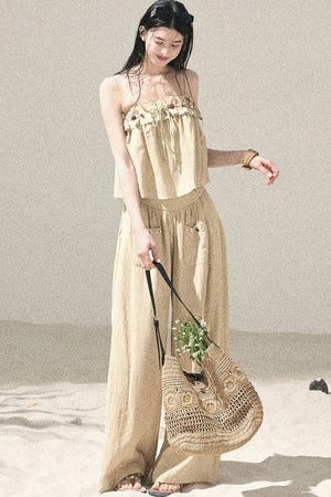 Korean Casual Camisole & Pants Set-Up