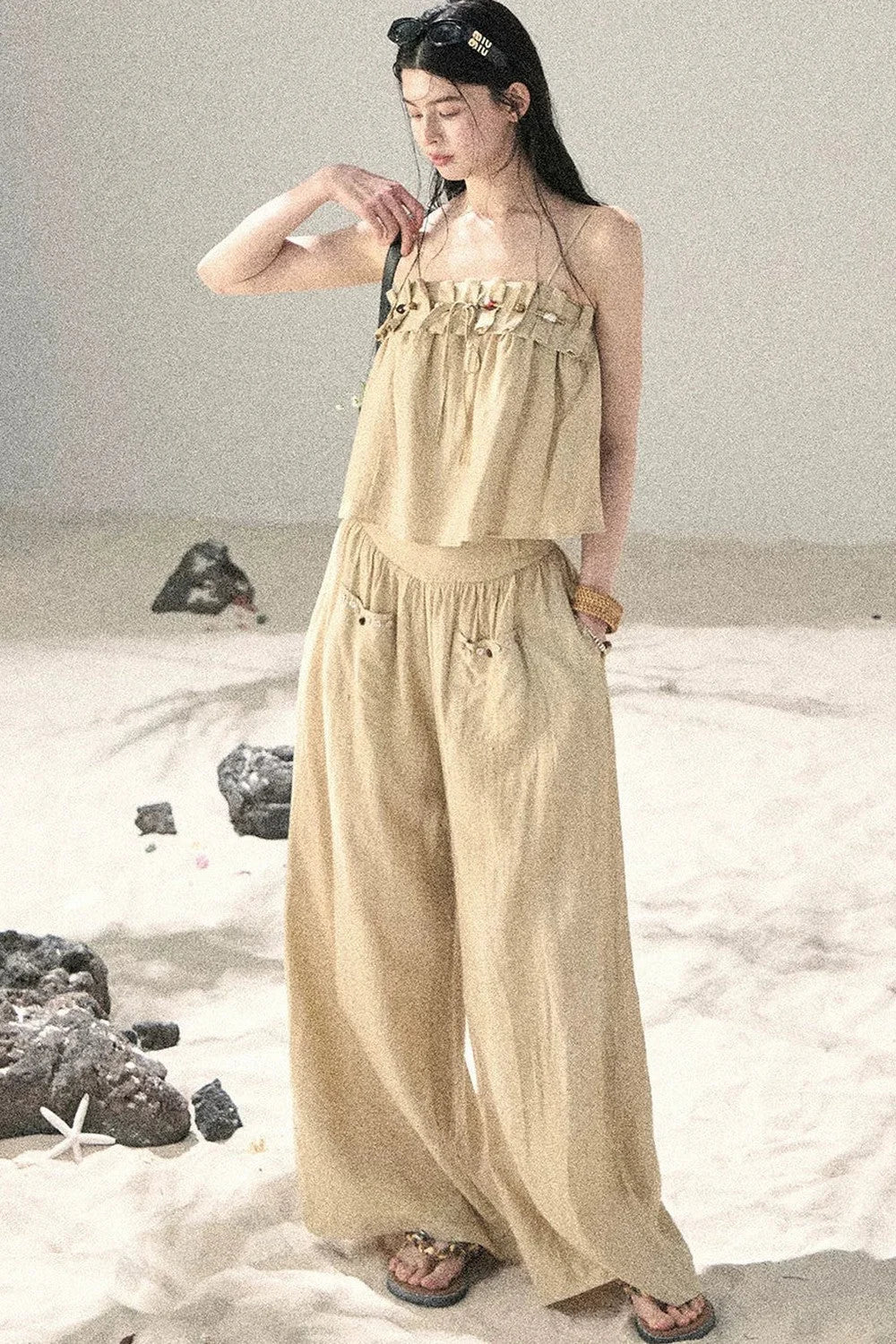 Korean Casual Camisole & Pants Set-Up