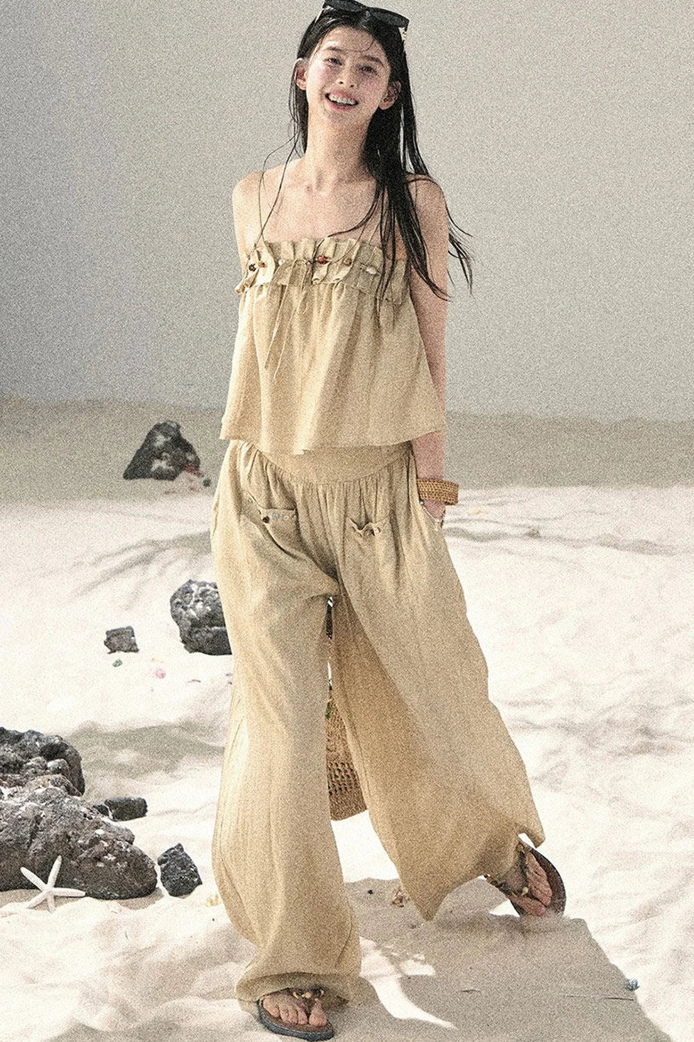 Korean Casual Camisole & Pants Set-Up