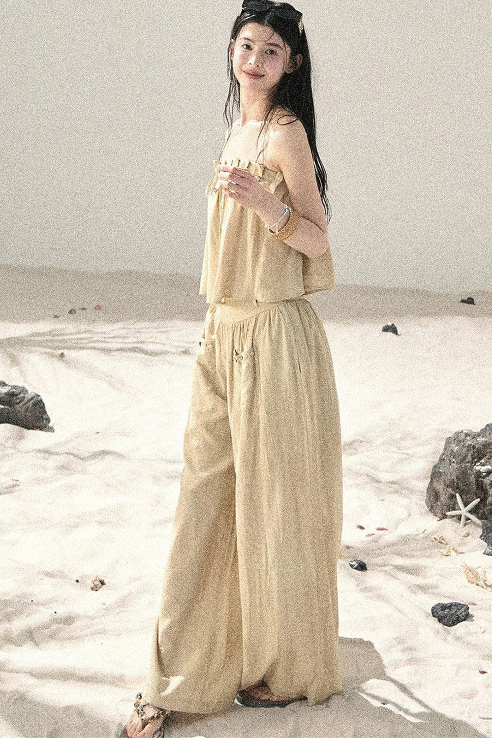 Korean Casual Camisole & Pants Set-Up