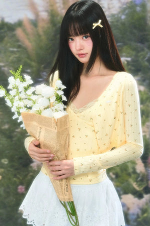 Korean Floral Camisole Cardigan Set-Up