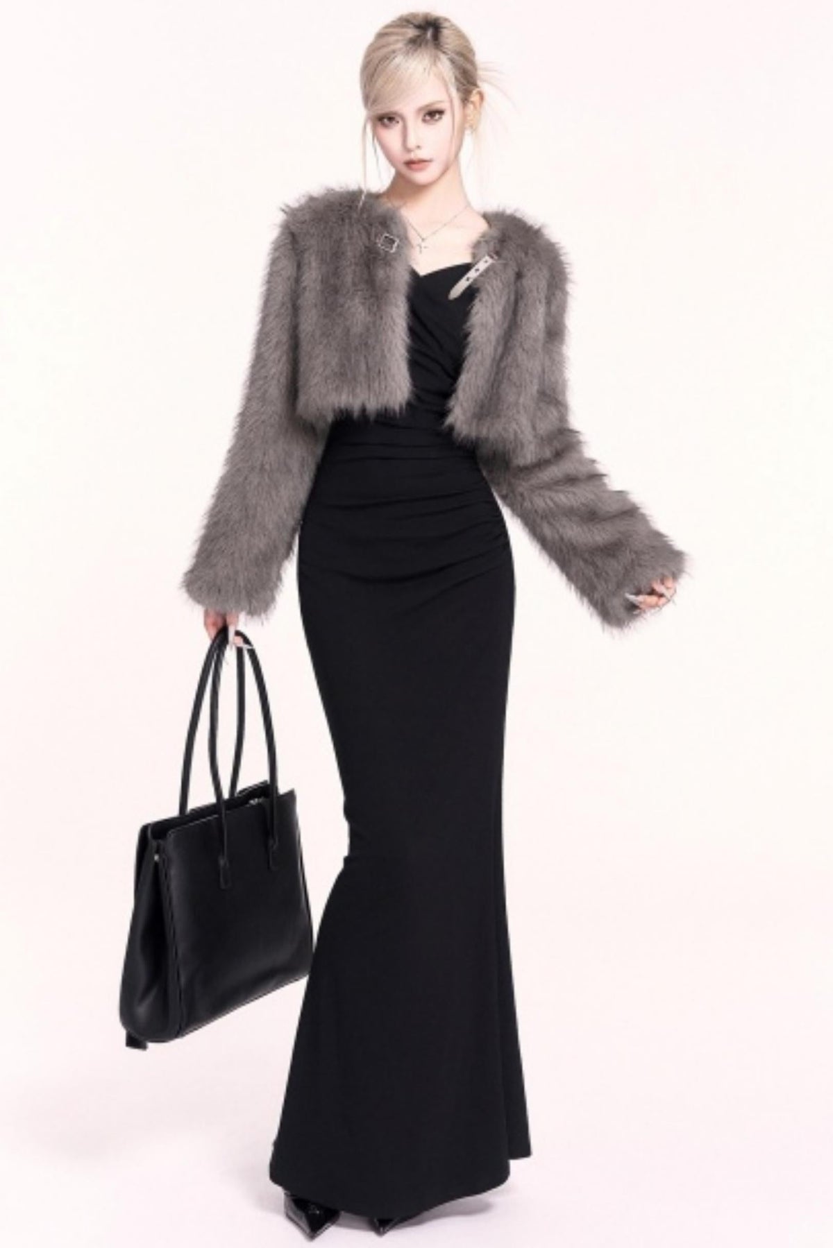 Korean High-End Cropped Fur Jacket