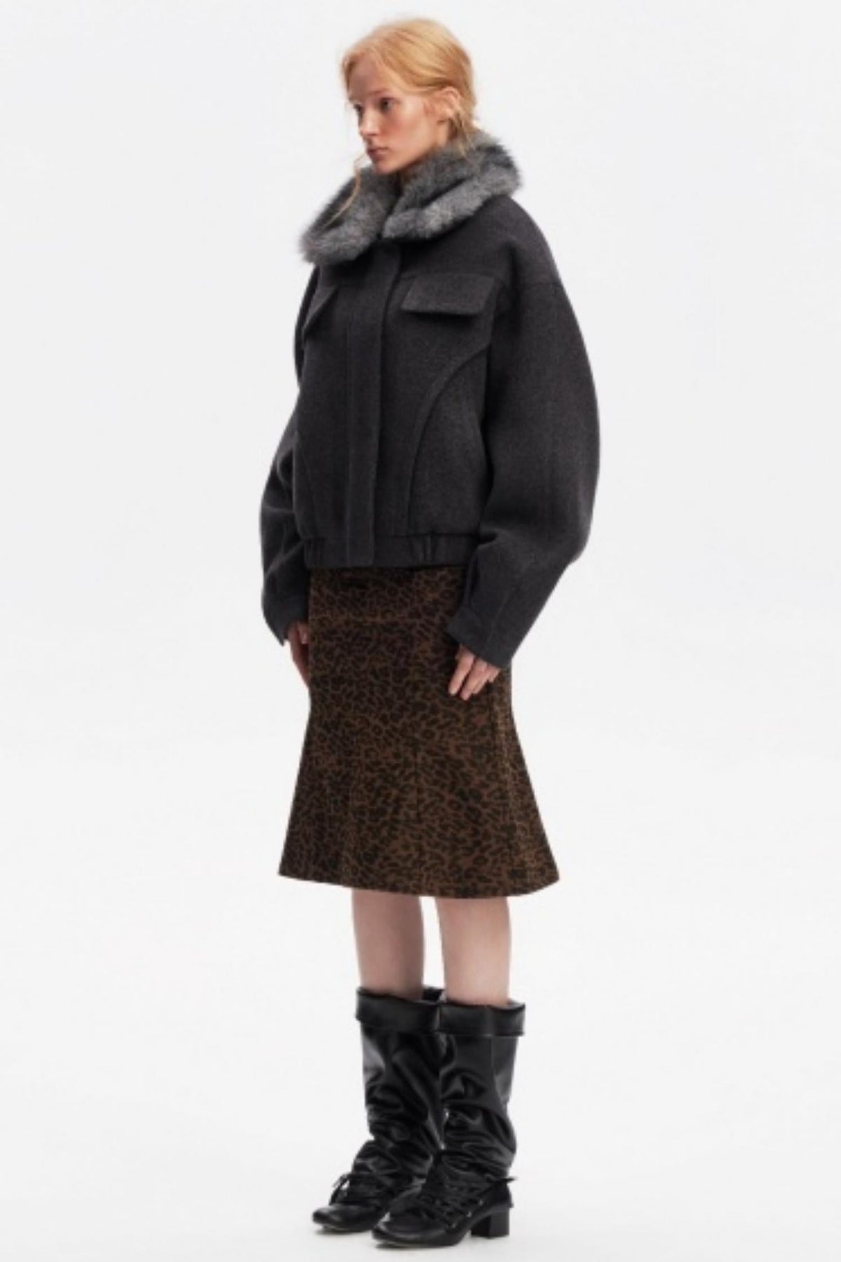 Korean Leopard Fishtail Skirt