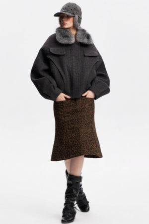 Korean Leopard Fishtail Skirt