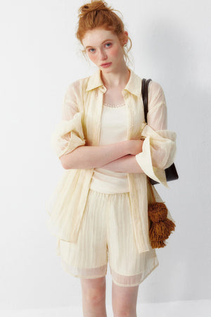 Korean Lightweight Summer Blouse Set-Up